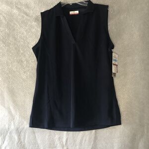 Grand Slam Performance sleeveless golf shirt SPF 50 v-neck M Navy NWT